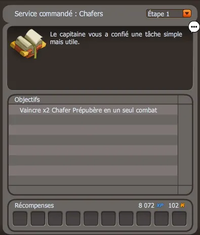 quete Service commandé : Chafers dofus