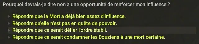 quête L'avis de la Mort