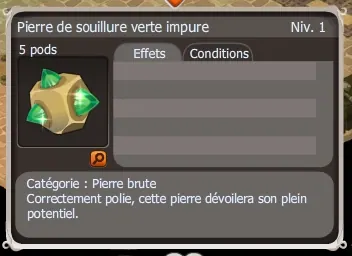 pierre de souillure verte impure