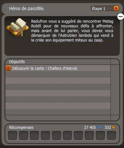 quete Héros de pacotille dofus