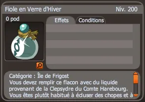 fiole en verre d'hiver