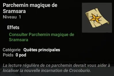quête À la recherche de Crocoburio