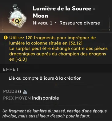 Saison Ivoire dofus lumière de la source moon