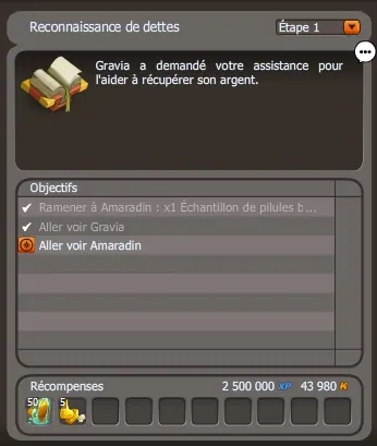Reconnaissance de dettes dofus