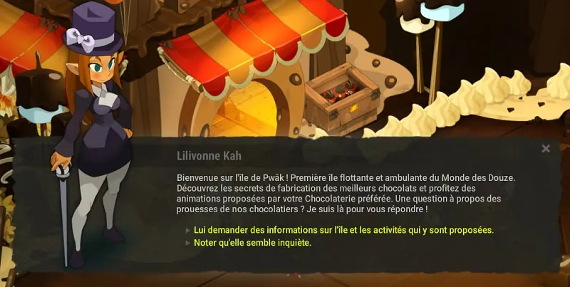 quête L'île flottante au chocolat