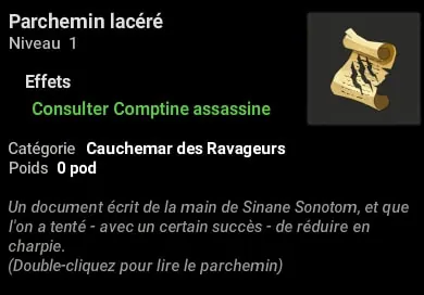 quête Le cauchemar du chemin de l'orme