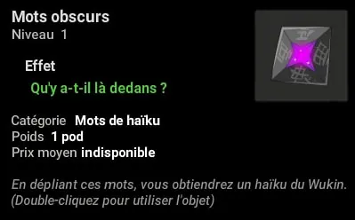 quête Tant de mots et si peu de temps