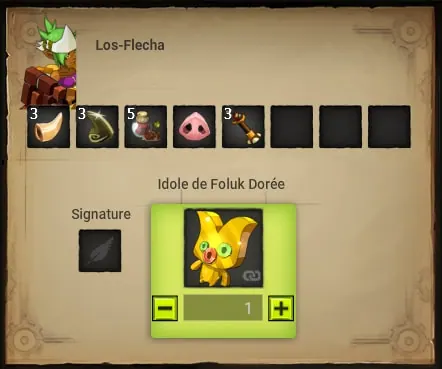 La bénédiction de Foluk idole foluk dorée